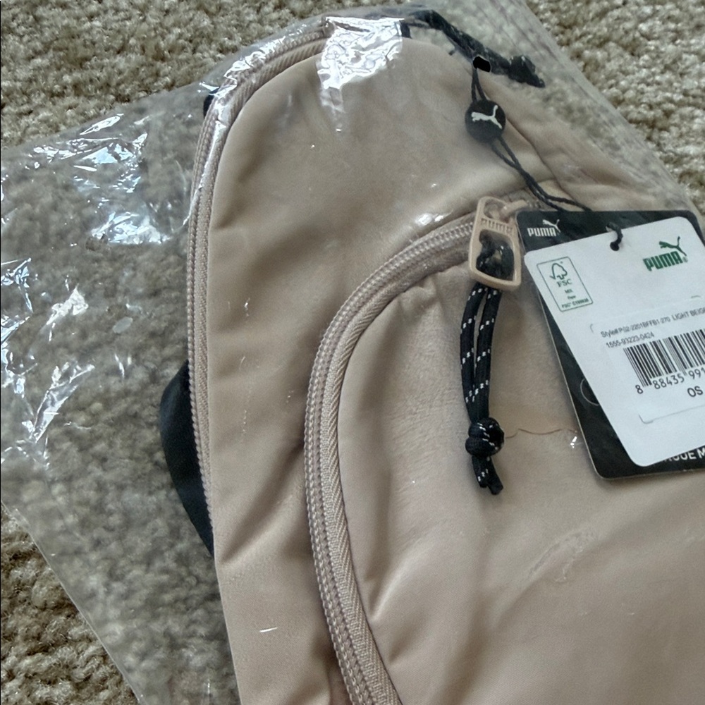 NWT! Puma Cream Sling Backpack (Beige) - Picture 6 of 8